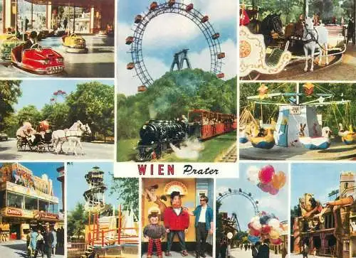 multi view Austria Prater Wien Post card