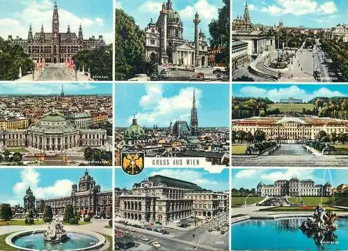 Post card multi view Austria Gruss aus Wien