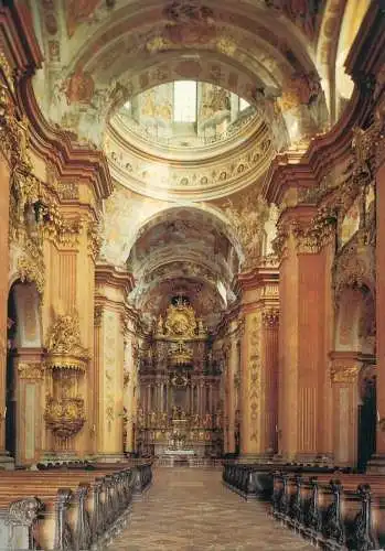Post card Austria Melk an der Donau Stiftskirche inner view