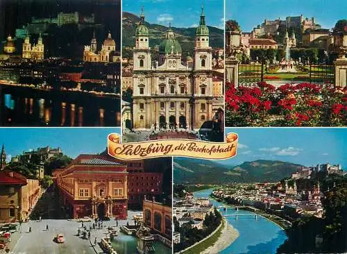 Post card Austria Salzburg Die Bischofstadt multi view