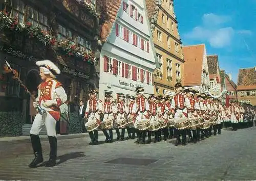 Postcard Germany Dinkelsbuh an der romantischen Strasse Knabenkapelle soldiers in uniform parade