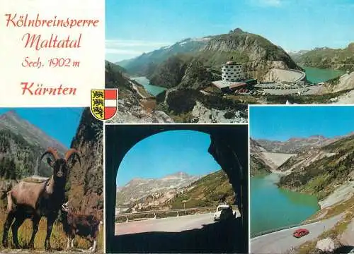 multi view Postcard Austria Kolnbbreinsperre Maltatal