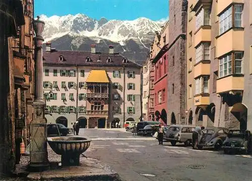 Postcard Austria Herzog Friedrich strasse mit Goldenem Dachl