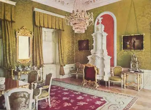 Postcard Germany Schloss Baldern Gruner salon