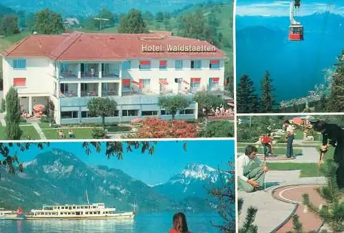 Mini-golf related multi view post card Switzerland Waldstaetten Weggis
