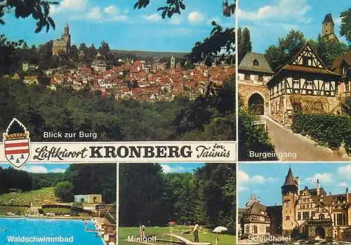 Mini-golf related multi view post card Germany Luftkurort Kronberg im Taunus