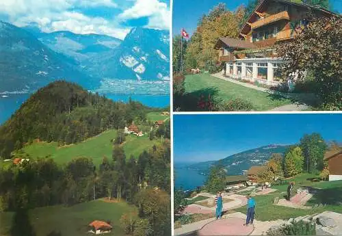 Mini-golf related multi view post card Switzerland Leissingen am Thunersee Meielisalp