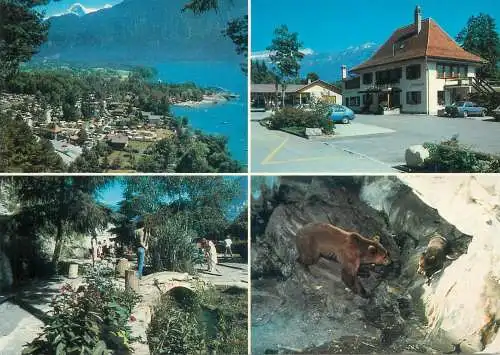 Mini-golf related multi view post card Switzerland Interlaken Thunersee Camping Restaurant Landhaus Manor Farm