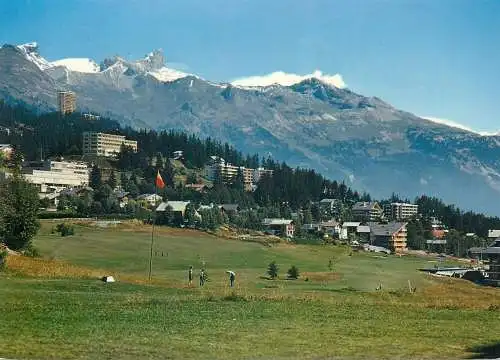 Mini-golf related post card Switzerland Valais Montana-sur-Sierre