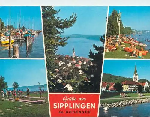 Mini-golf related multi view post card Germany Grusse aus Sipplingen am Bodensee