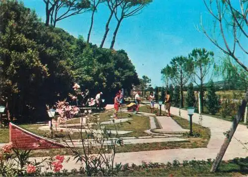 Mini-golf related post card Italy Golfo del Sole Follonica Hotel Bungalows