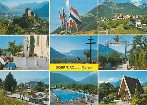 Mini-golf related multi view post card Austria Dorf Tirol b. Meran