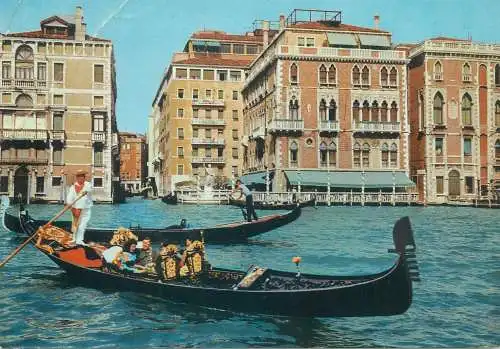 Postcard Italy Venice Canal Grande gondola 1971