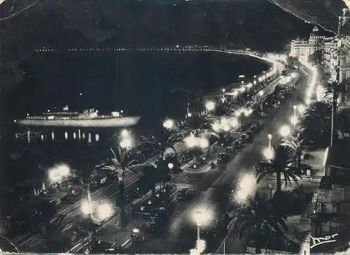 Postcard France Nice Promenade Anglaise la nuit