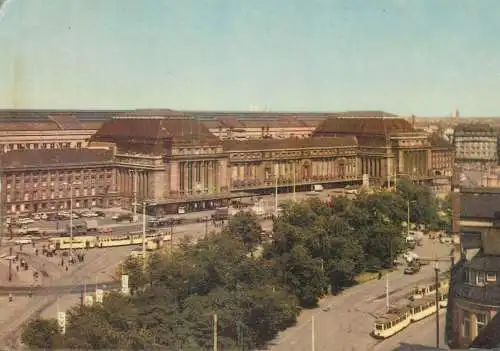 Postcard Germany Leipzig main station