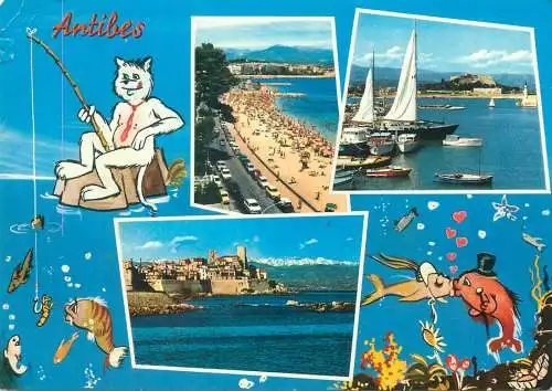 Postcard France Cote d'Azur Antibes Salice beach