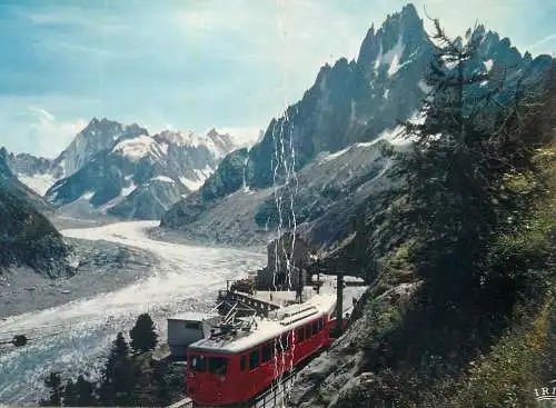Postcard France Chamonix-Mont-Blanc train