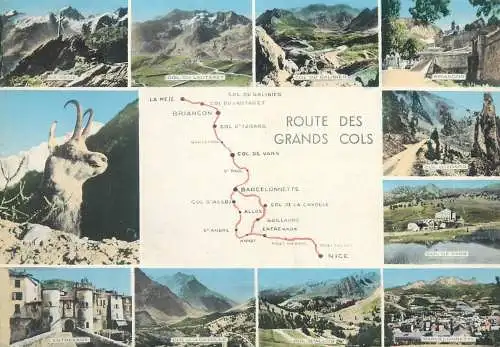 Postcard France route des Grands Cols multi view