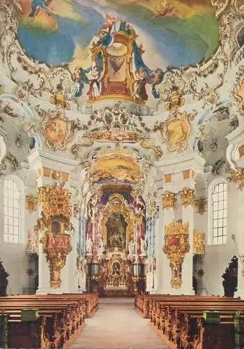Postcard Germany Wallfahrtskirche Wies