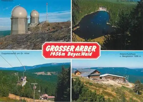 Postcard Germany Großer Arber radarstation teleferique