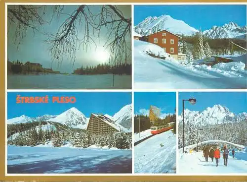 Postcard Slovakia Vysoké Tatry multi view High Tatras mountains Štrbské Pleso