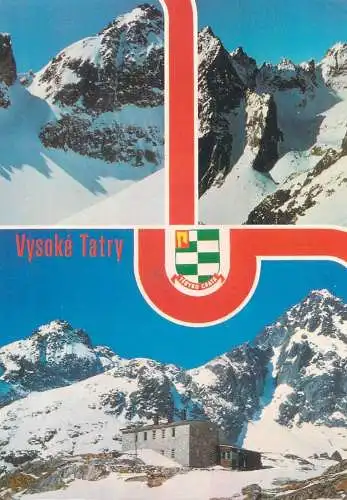 Postcard Slovakia Vysoké Tatry multi view High Tatras mountains
