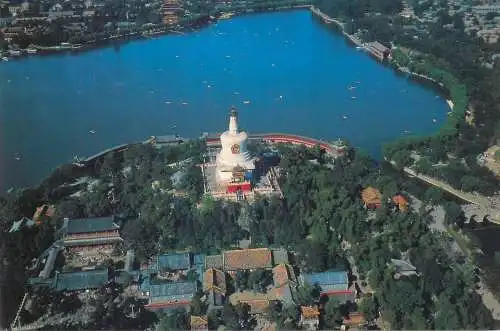 Postcard China Beijing Beihai park aerial