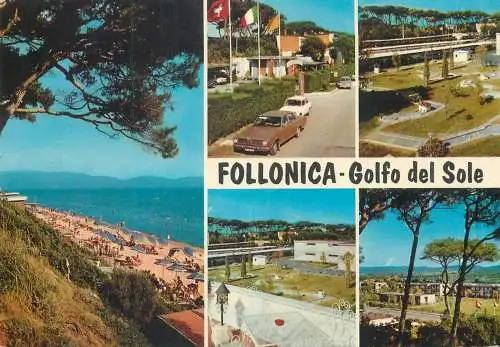 Mini-golf related multi view post card Follonica Golfo del Sole Italy