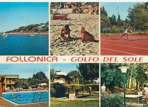 Mini-golf related multi view postcard Golfo del Sole Follonica Italy