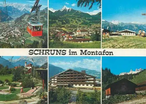 Mini-golf related multi view postcard Schurns im Montafon Austria