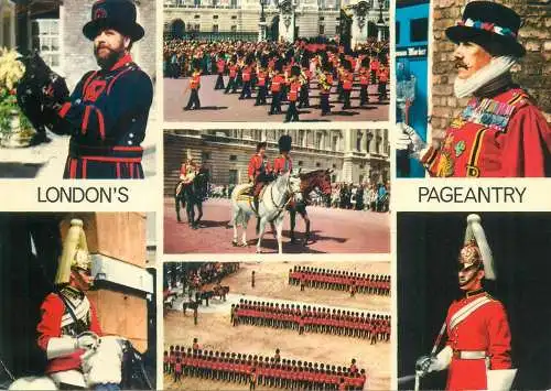 Postcard Uk England London pageantry multi view uniform soldier 1986