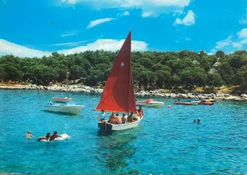 Postcard Croatia Pakoštane, Zadar sailboat