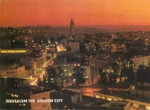 Postcard Israel Jerusalem the Golden city panorama 1982