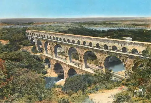 Postcard France Le Pont du Gard aqueduc romain 1964
