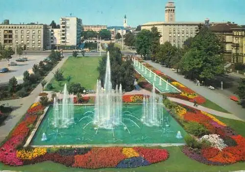 Postcard Germany Karlsruhe Wasserspiele 1965