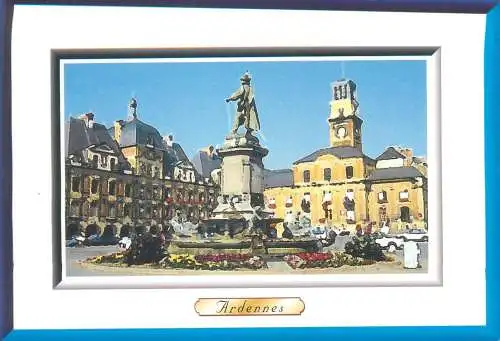 Postcard France Charleville Ardennes statue