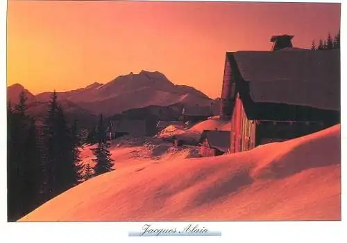 Postcard France Jacques Alain winter resort scene