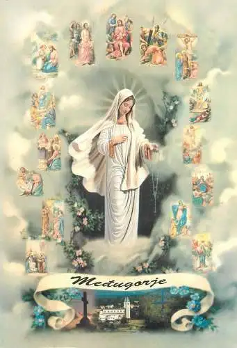 Postcard Bosnia Herzegovina Medugorje Virgin Mary statue