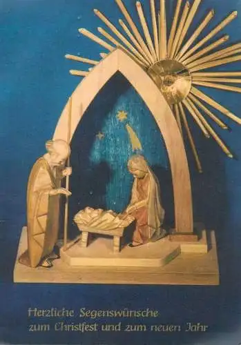 Religious scene Postcard Herzliche Segenswunsche zum Christfest und zum neuen Jahr