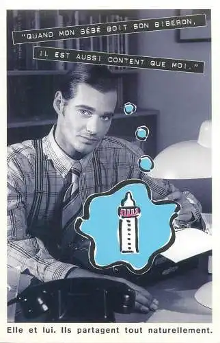 Elle et lui. Ils partagent tout naturellement conseil de l`egalite des chances entre hommes et femmes carte postale