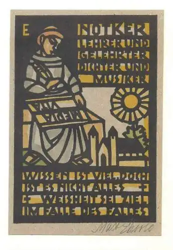 Notker lehrer und gelehrter dichter und musiker pictorial card Schweiz