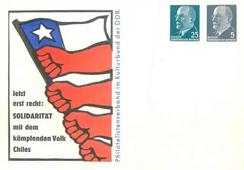 Deutschland Postkarte DDR Chile solidarity