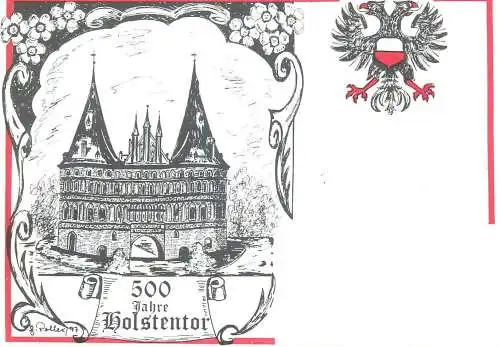 Deutschland Postkarte 500 Jahre Holstentor