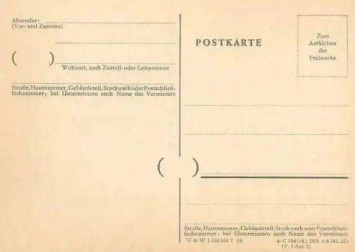 Deutschland Postkarte Hamburg 1962