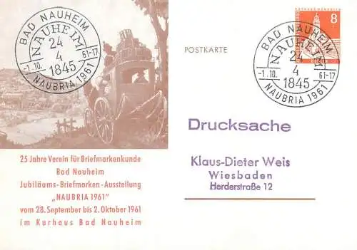 Postkutsche Bad Nauheim 8 Pfg. Naubria 1961