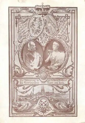 Zur Erinnerung an die Goldene Hochzeit des Furstenpaares von Thurn und Taxis 1940 ( unstick back damage )