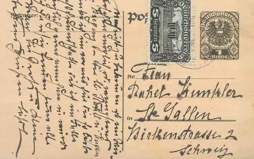 Austria uprated stationery 5 kronen