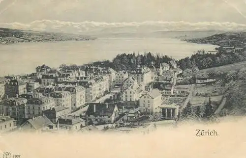 Postcard Switzerland Zurich panorama