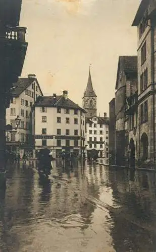 Postcard Switzerland Zurich Fraumunsterstrasse Munsterhof 1921