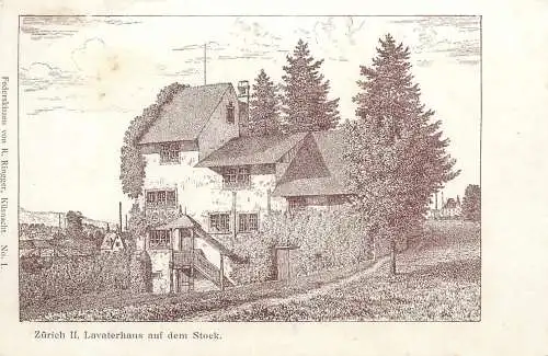 Postcard Switzerland Zurich Lavaterhaus auf dem Stock